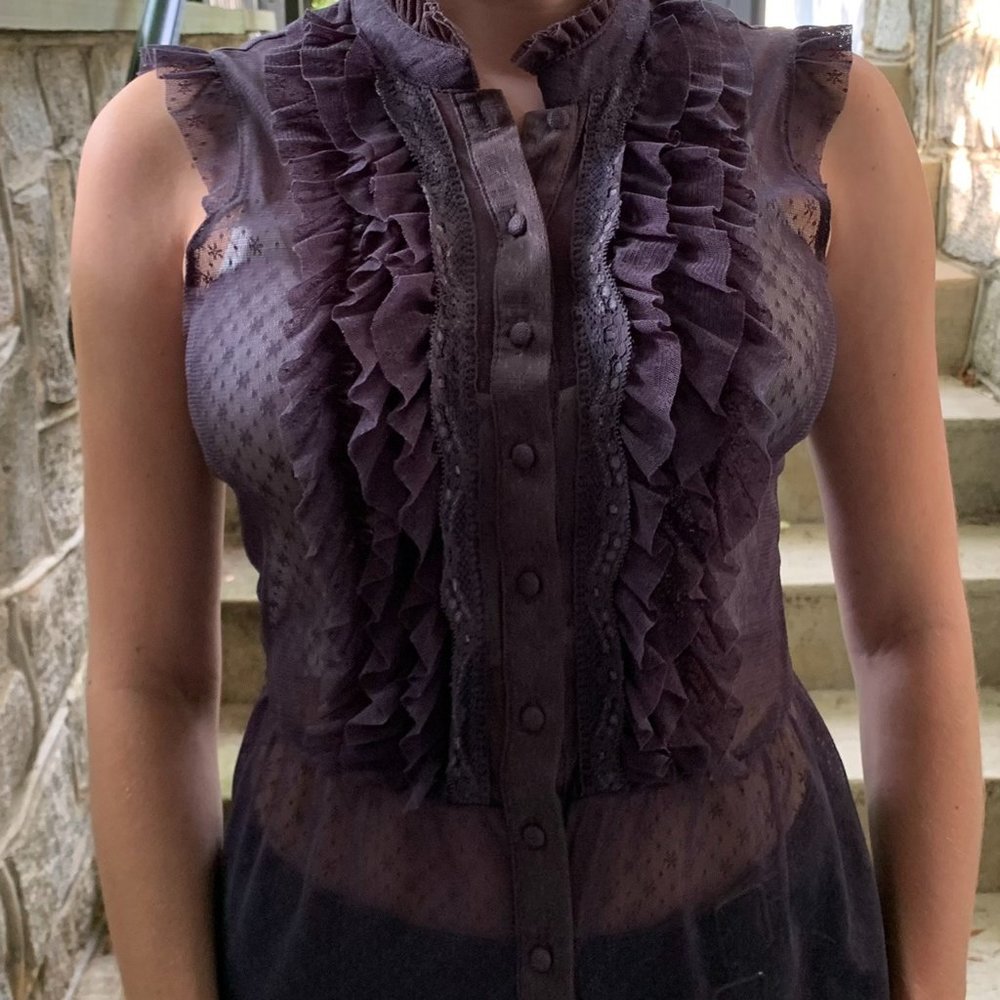 Ruffled Button Down